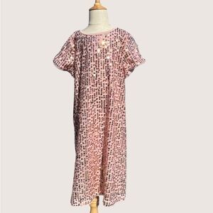 wonder nation Pink Sequin Short-Sleeve Kids dress